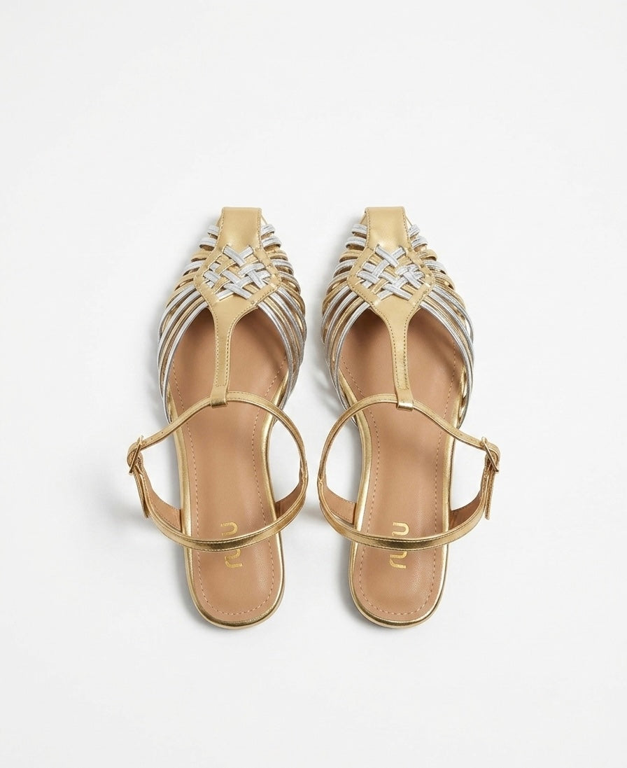 ballerina intreccio oro e argento