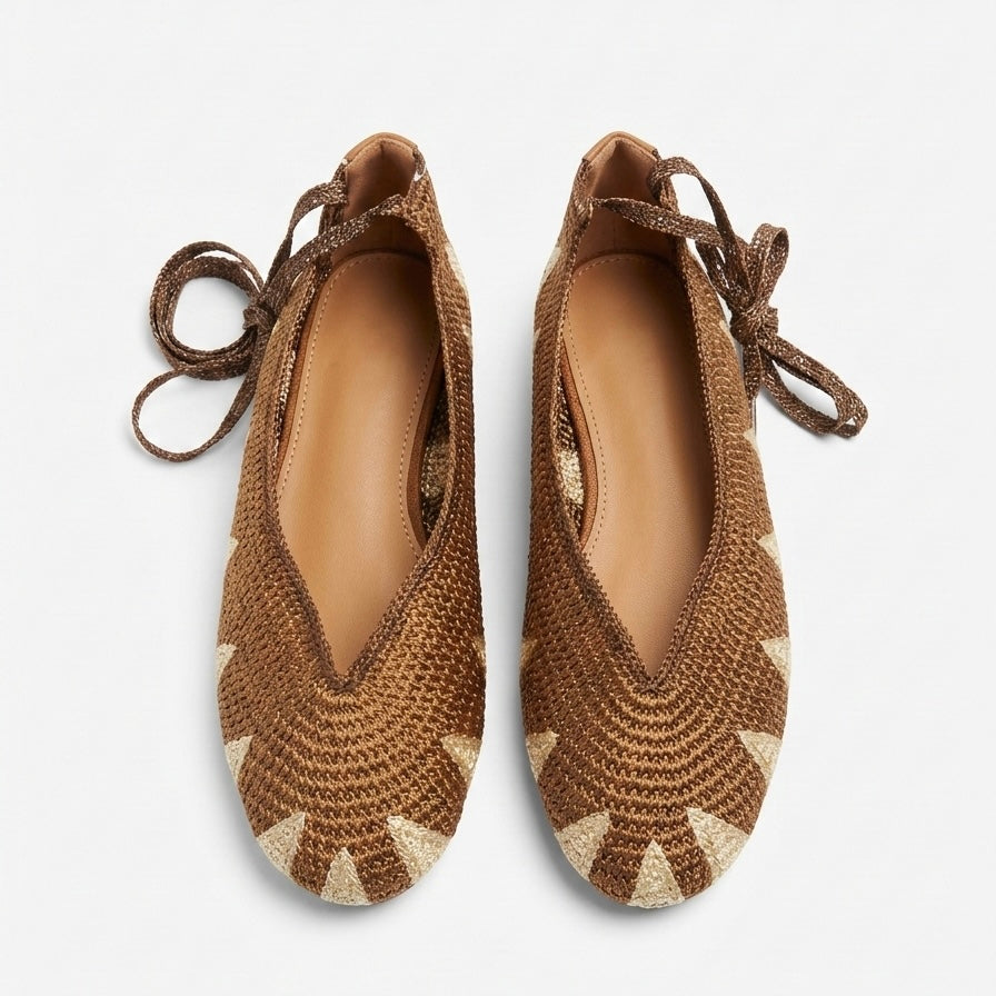 ballerina ricamo marrone